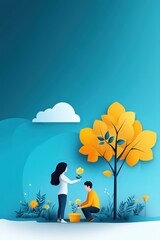 Springtime Joy with Colorful Flowers and Gentle Care