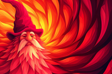 Obraz premium Fiery Gnome Portrait Whimsical Fantasy Illustration With Intricate Details And Warm Color Palette