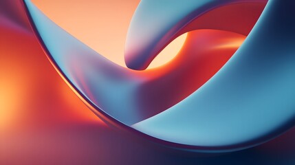 Abstract Blue And Orange Swirling Forms