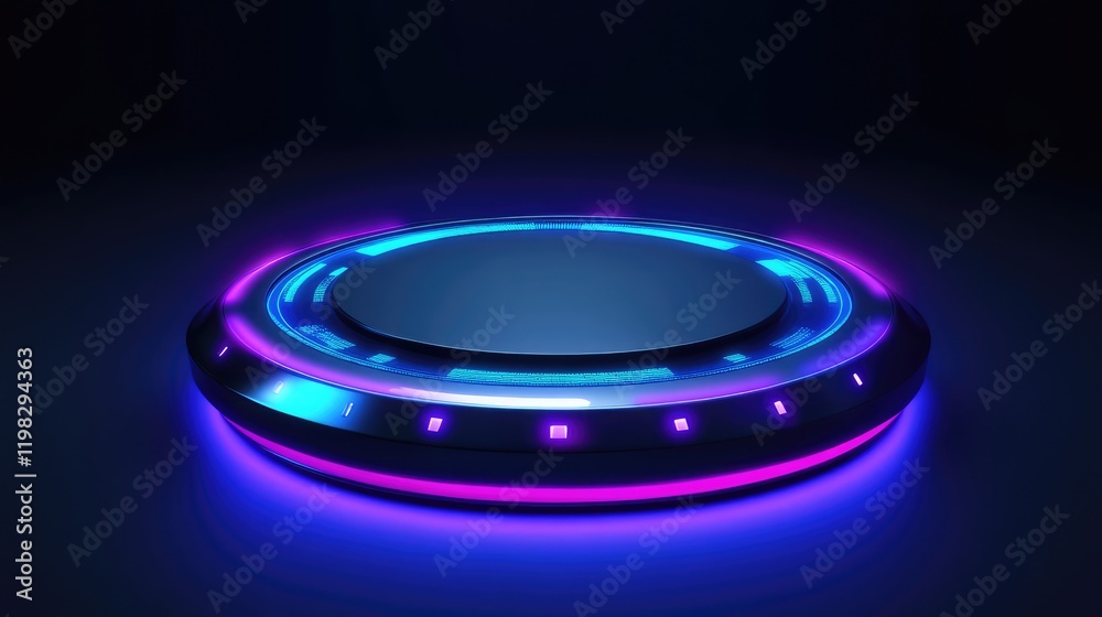 Poster elegant digital dashboard interface with abstract holographic elements and floating data points, sui