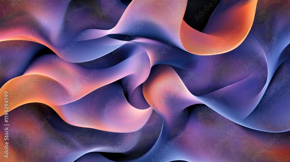 Poster elegant gradient background with dynamic glowing geometric shapes and soft digital patterns.