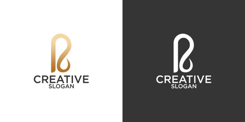Letter R logo design collection. Abstract golden concept logo vector illustration.
