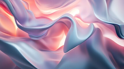 Abstract Pink and Blue Swirling Fabric Design