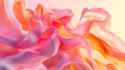 Abstract Pink and Orange Swirling Fabric Design
