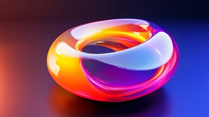 Abstract Colorful Glass Torus Shape Design