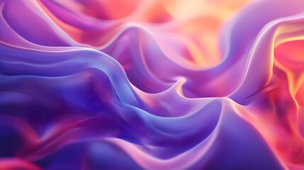 Fototapeta premium Abstract Wavy Purple and Orange Fabric Design