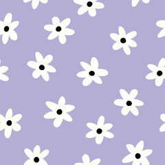 Flowers Pattern Purple Floral Background