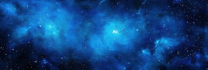 Obraz premium Captivating blue watercolor space scene, perfect for banners.