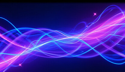 Abstract blue and purple dynamic background.Futuristic vivd neon swirl lines. Light effect