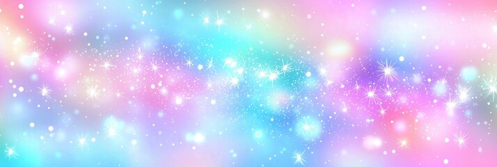 Fototapeta premium Pastel Watercolor Sky Creating a Fantasy Galaxy