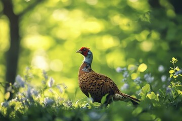 European pheasant Phasianus colchicus spring Czechia
