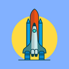 Obraz premium Rocket Cartoon Vector Art, Illustration and Graphic