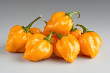 Fiery Habanero Peppers Spicy Chili with Ingredients on a gradient backdrop