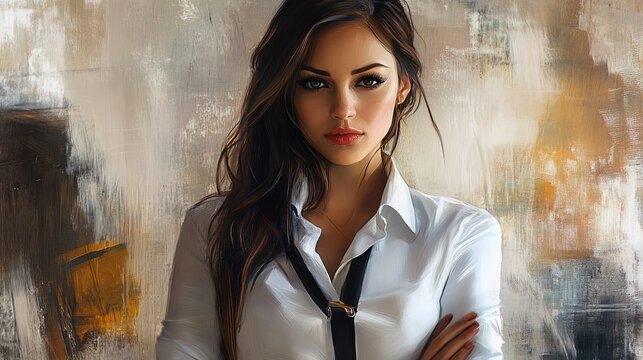 Corporate Female Elite: A Stylized Portrait of Business Acumen and Elegance.