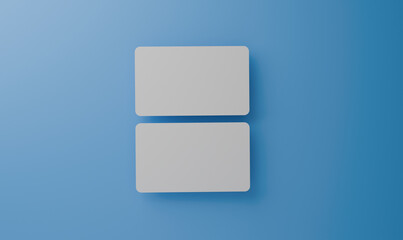 A blank id card with blue background, mockup for business and financial needs