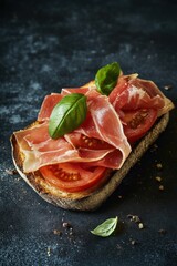 Delicious Spanish Ham and Tomato Bruschetta