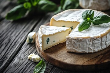 Homemade cheese slices on wood