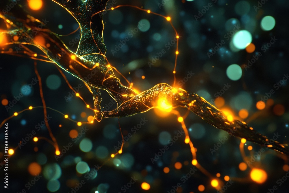 Aufkleber exploring the intricate molecular interactions between microbes in a dynamic environment. generative
