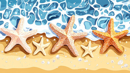 Starfish on Sandy Beach: Summer Vacation Paradise