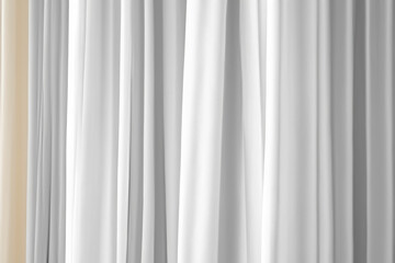 Obraz premium gray silk fabric, delicate satin with soft pleats for designer, text mockup, cards, luxury concept. Smooth elegant golden silk or satin texture can use as background. Retro style