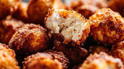 Golden and Crispy Fried Cheese Balls with Melted Cheesy Centers, Perfectly Cooked for Snacks, Party Appetizers, or Comfort Food, Representing Delicious and Crunchy Culinary Treats