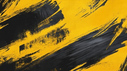 Artistic brush strokes in yellow and black, textured and modern abstract background with a creative and bold aesthetic --ar 16:9 --v 6.1 Job ID: 27a1ee07-38e6-47e5-8996-02cb313a85b9