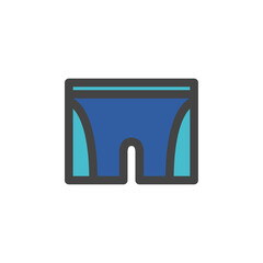 カラースポーツ関連の単品アイコン　水泳水着