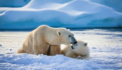 ホッキョクグマの親子