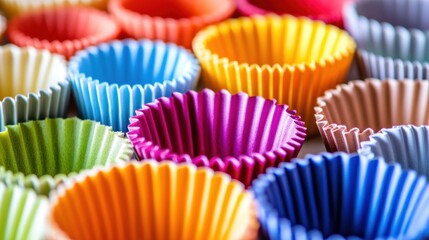 Colorful Cupcake Liners in Various Shades