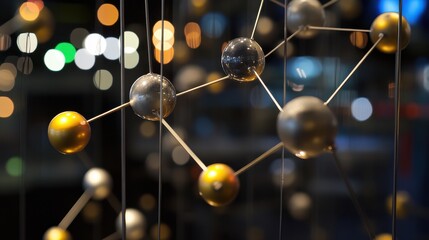 Colorful Molecular Structure with Bokeh Background