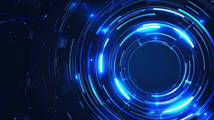 Obraz premium Futuristic Blue Digital Technology Background