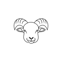 simple sheep horn silhouette icon