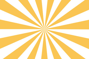 Yellow and white radial burst background - comic style sunburst illustration	