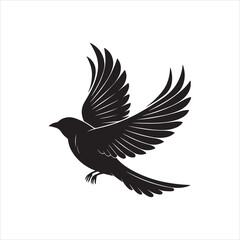 Elegant Bird Silhouette with Spread Wings