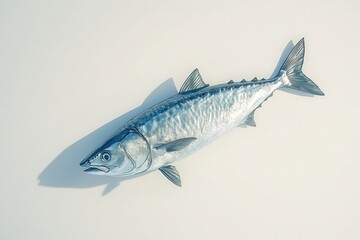 Newly caught mackerel on a white surface