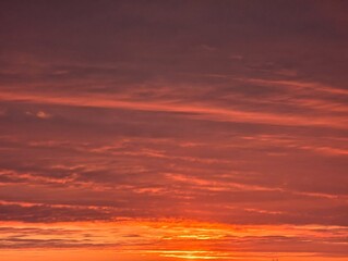 fiery sunrise on the ocean