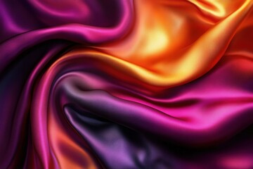 Obraz premium Colorful piece of fabric with a purple, orange, and pink stripe