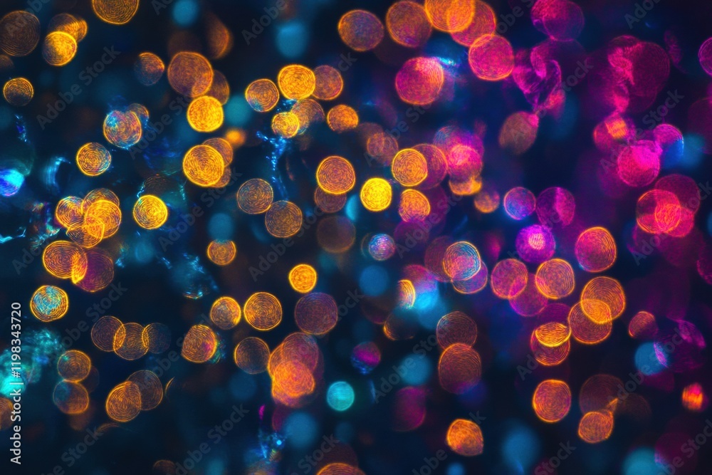 Poster Abstract view of antibiotics interacting with bacteria under a microscope showcasing vibrant colors and distinct patterns. Generative AI