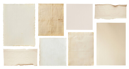 PNG Vintage paper textures collection on transparent background