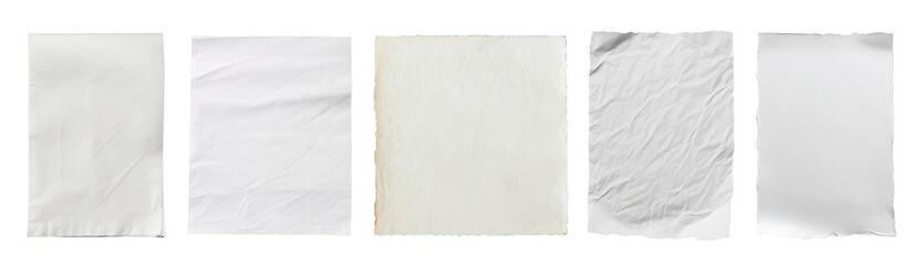 PNG Textured paper sheets collection on transparent background