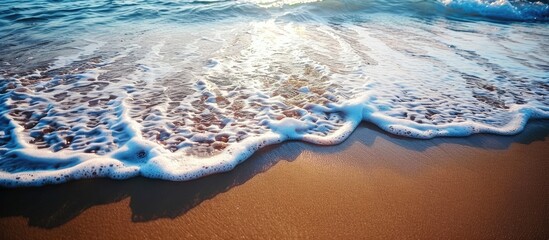 Fototapeta premium Ocean Waves Crashing on Sandy Beach