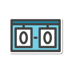 ステッカー風スポーツ関連の単品アイコン　得点表