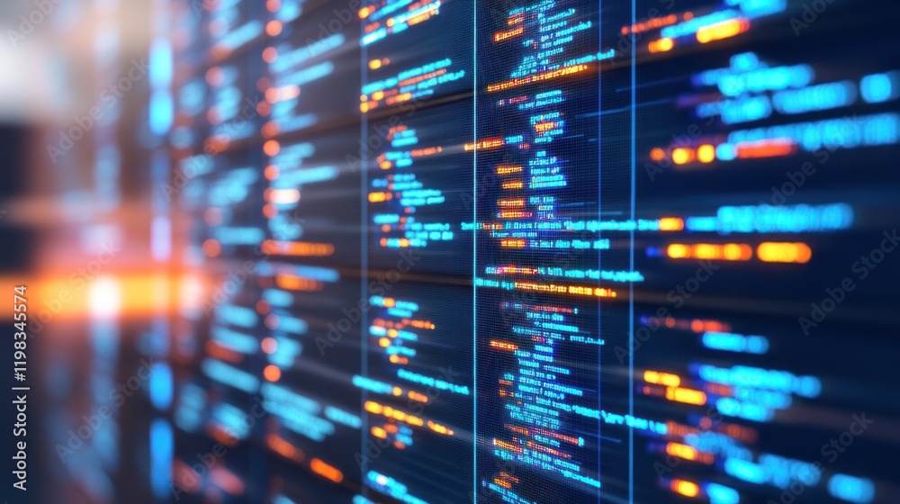 Poster digital code stream: abstract representation of software development