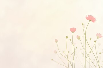 Naklejka premium Minimalist Delicate Pink Flowers in Peaceful Style with Copy Space