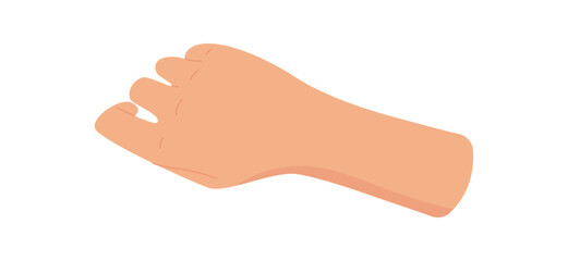 A hand holds a smartphone displaying an app. A user touches the screen of a mobile device with their finger. The image conveys online interaction through social media, flat design, suitable for