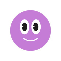 Fototapeta premium Playful round sticker icon with a happy face. Abstract icon design featuring a smile and round shape. Modern aesthetic with brutalism influences, ideal for fun and trendy applications.