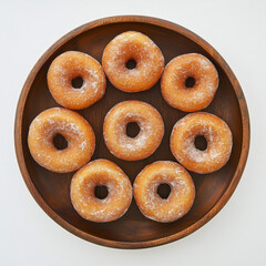 bagels on a wood plate