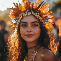 portrait of a beautiful youth woman outdoors