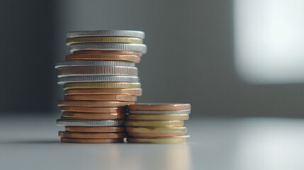 stack of coins on the table