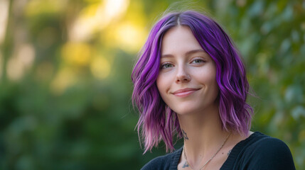 purple haired girl